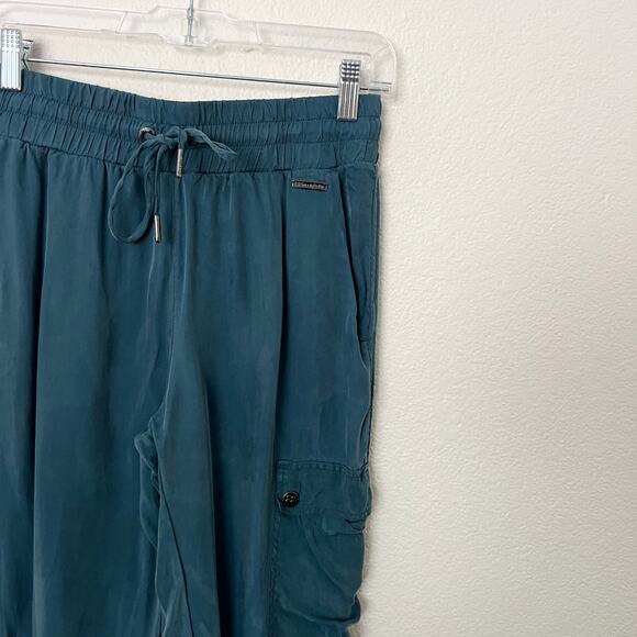 [Sweaty Betty] Teal Stargazer Blue Cargo Jogger Pants Cupro Comfortable Size XS - Picture 7 of 13